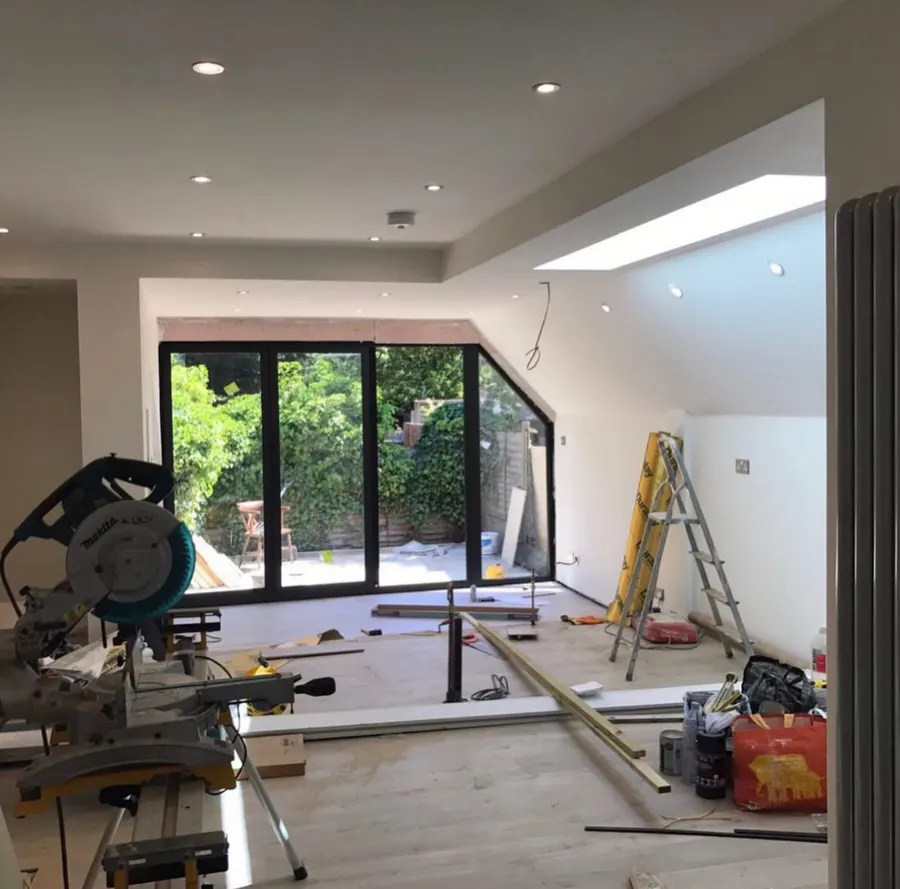 Rear extension, bifolds going in