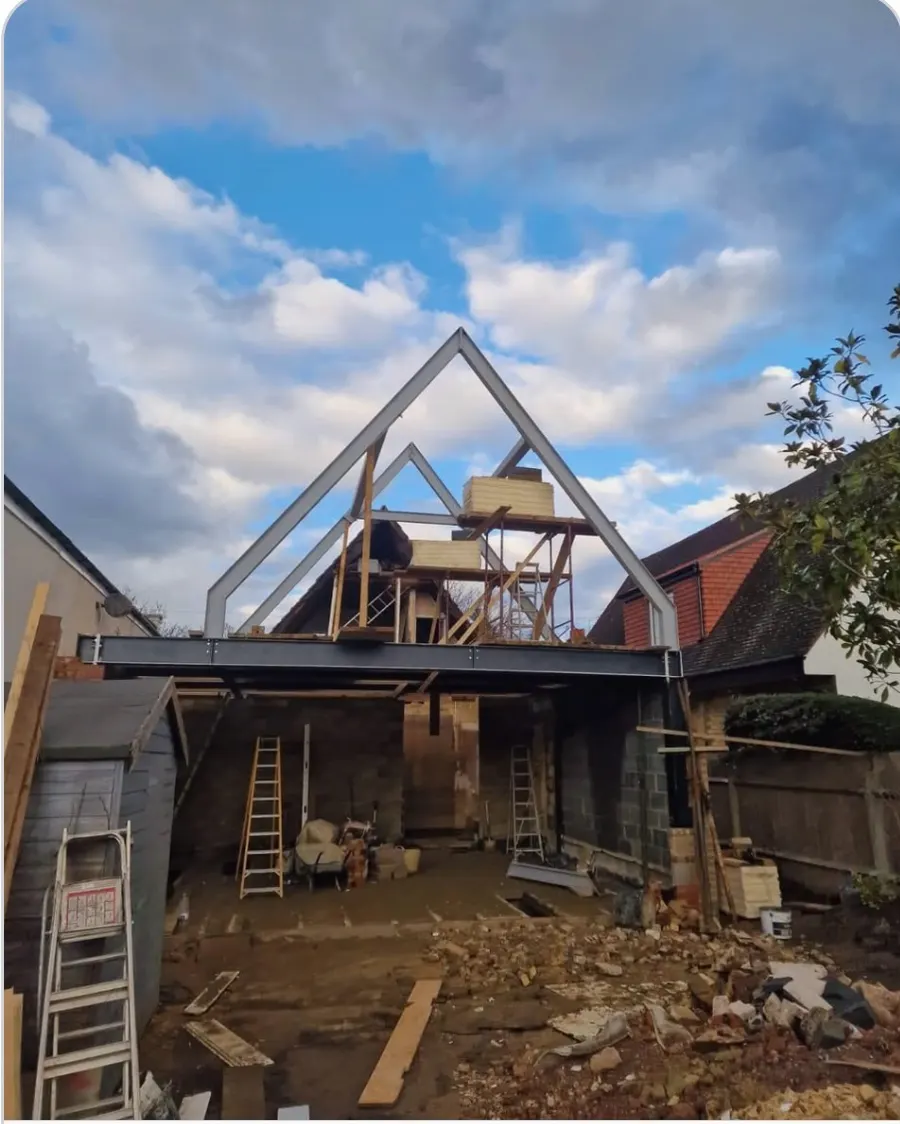 Loft conversion, roof framed